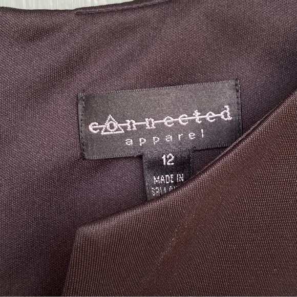 Connected Apparel Little Black Dress Sequin Hourglass Front Cap Sleeve Size 12 - Picture 3 of 4